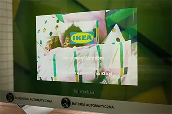 wizualizacja reklamy na lustrze reklamowym WiseGlass w Rybniku